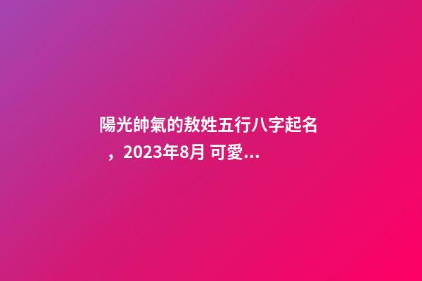 陽光帥氣的敖姓五行八字起名，2023年8月 可愛的男孩